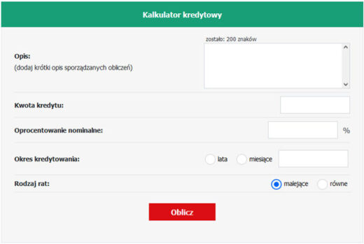 eFinanse | Kalkulator Hipoteki